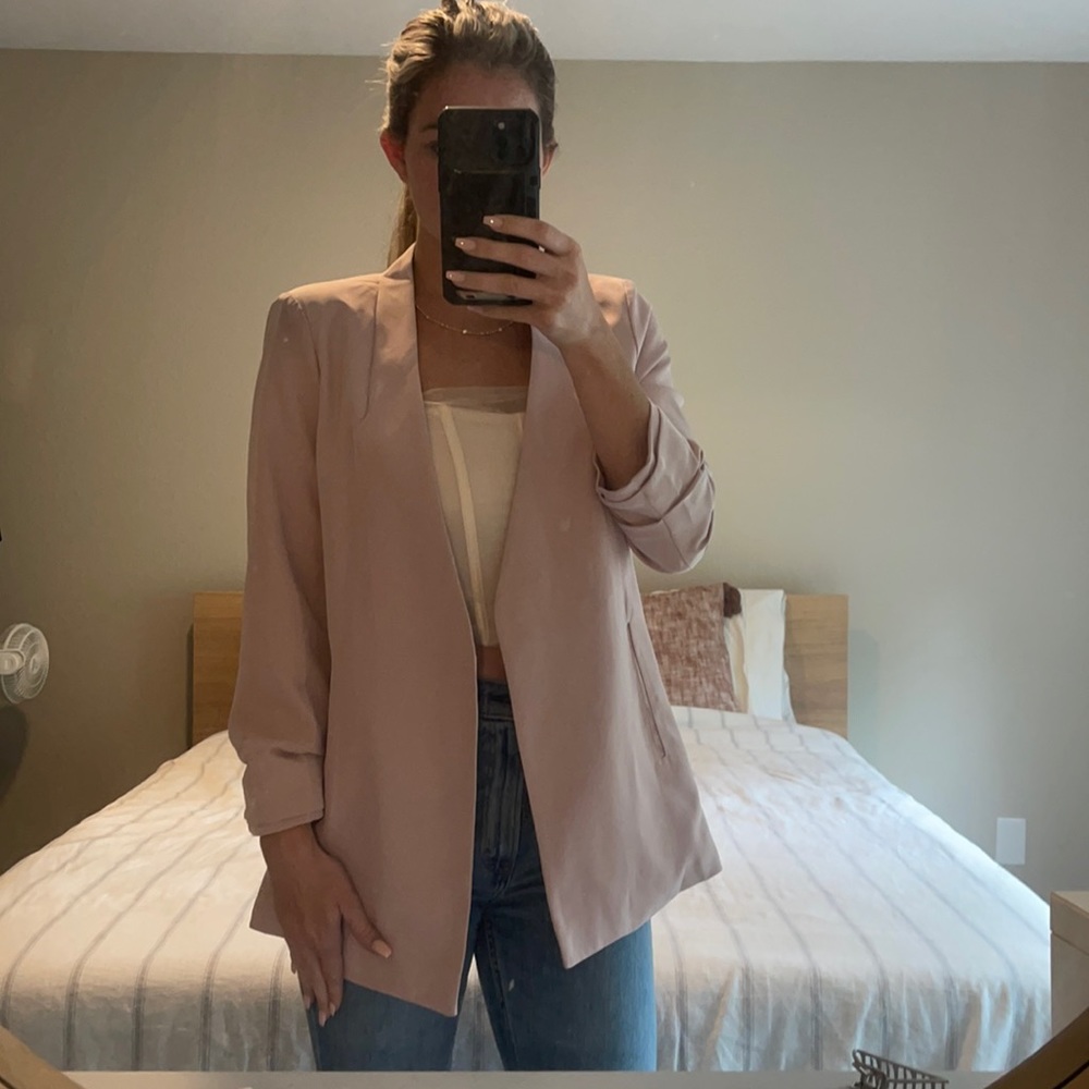 Pink casual blazer